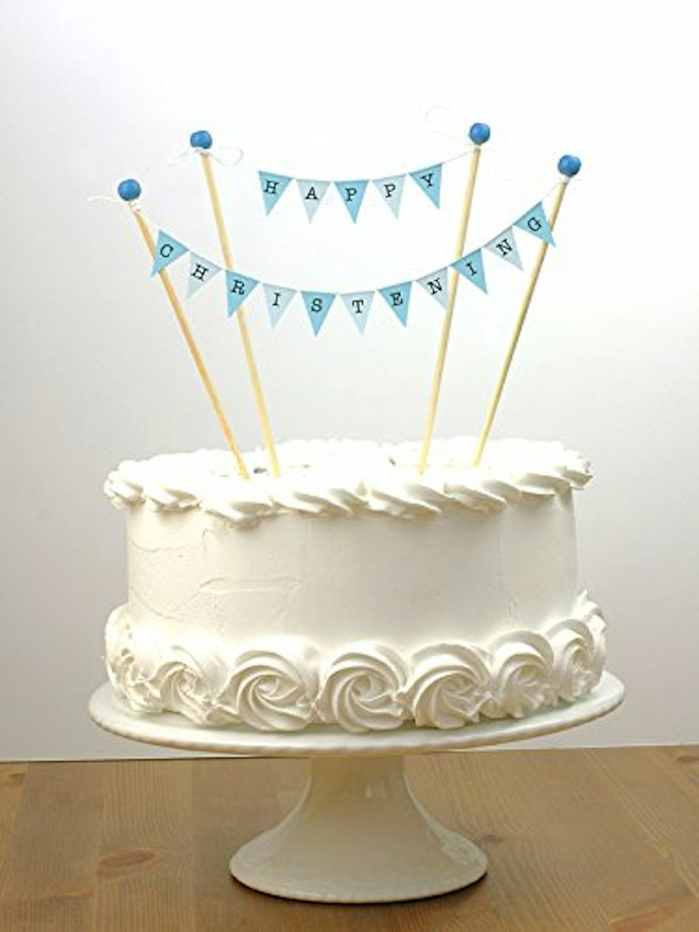 Happy Christening Cake Topping Bunting 