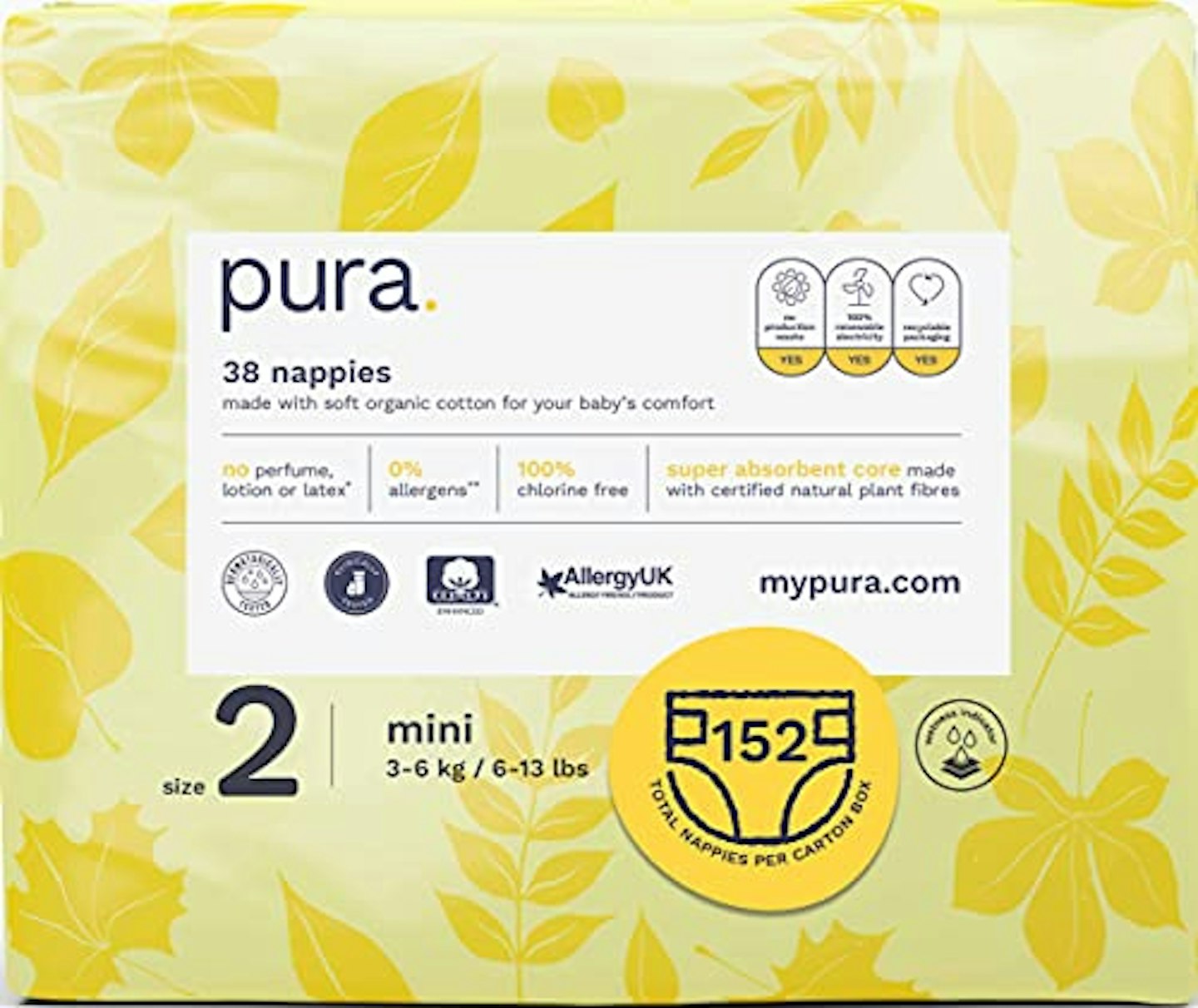 Pura Premium Eco Baby Nappies Size 2