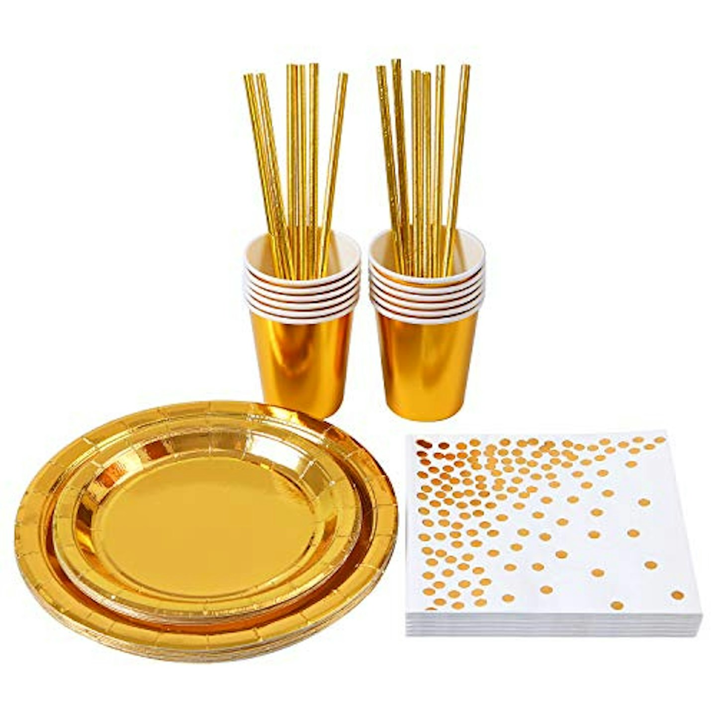 72-Piece Gold Party Supplies
