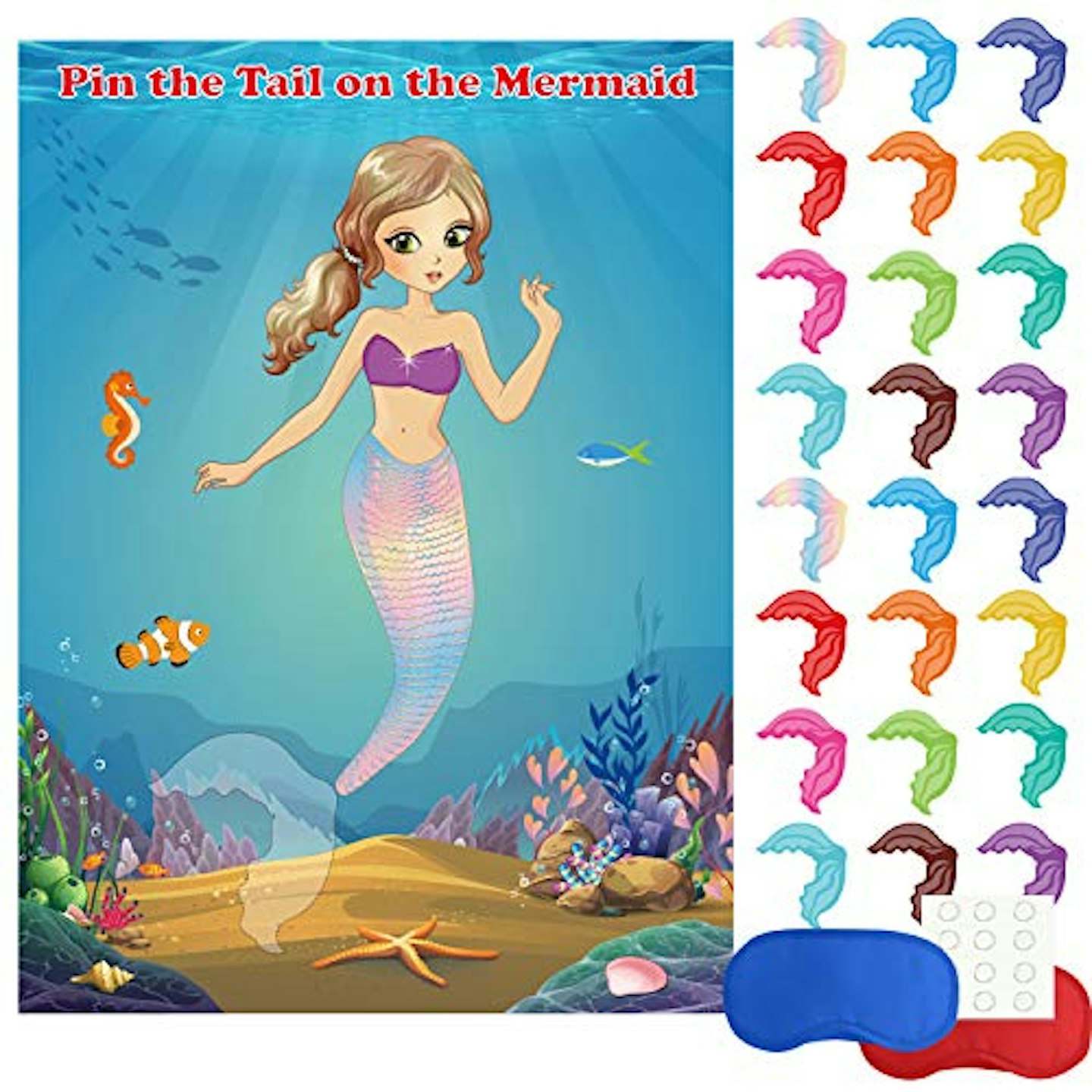Mermaid Pin the Tail on the Mermaid Party Game