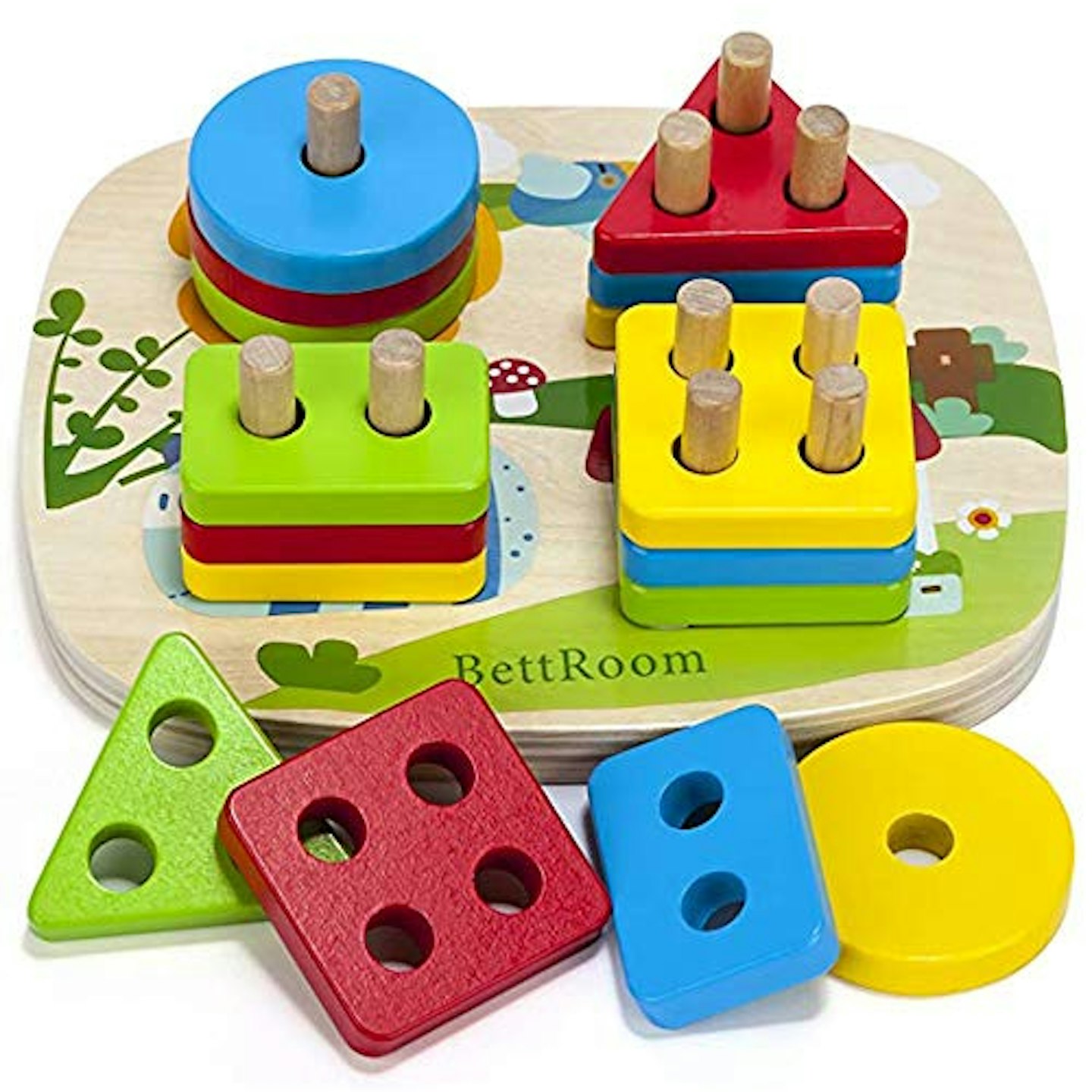 BettRoom Solid Wood Peg and Block Puzzle