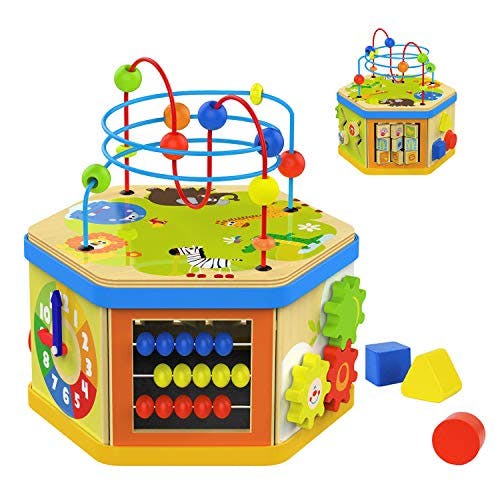 Best wooden activity store cube uk