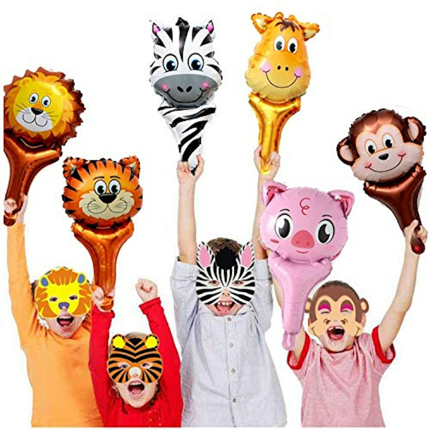 GuassLee Jungle Safari Animal Theme Party Set with 12pcs