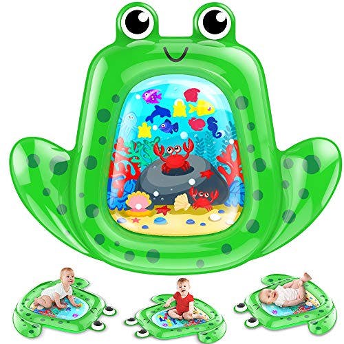 Inflatable Infant Baby Toys for 3 6 12 Months,Fun Activity Play Center for Boy & Girl Early Sensory Development BPA-Free Tummy Time Baby Water Mat 