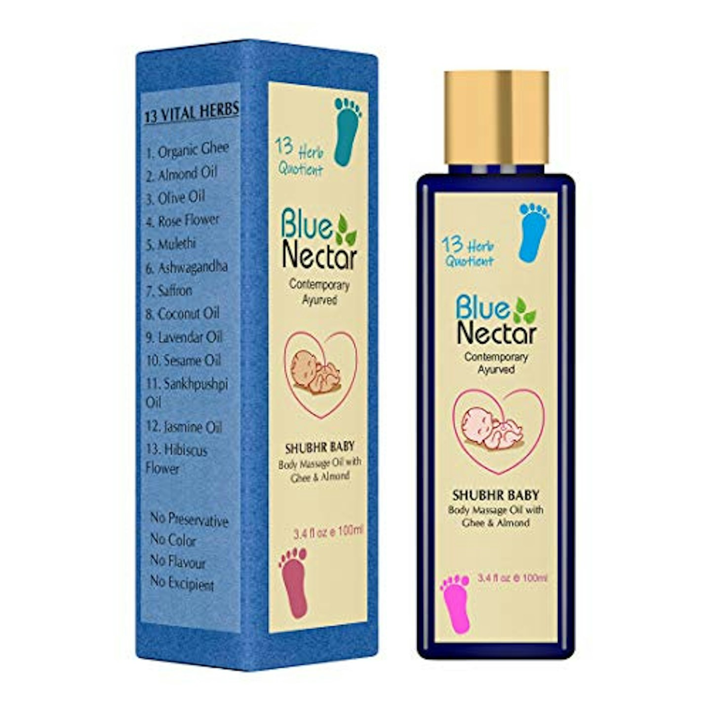 Blue Nectar Ayurvedic Baby Massage Oil, 100ml