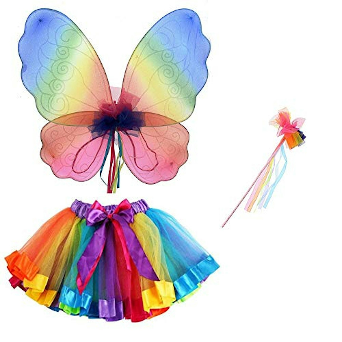 Zacu0026#039;s Alter Ego 3 Piece Fancy Dress Rainbow Wings
