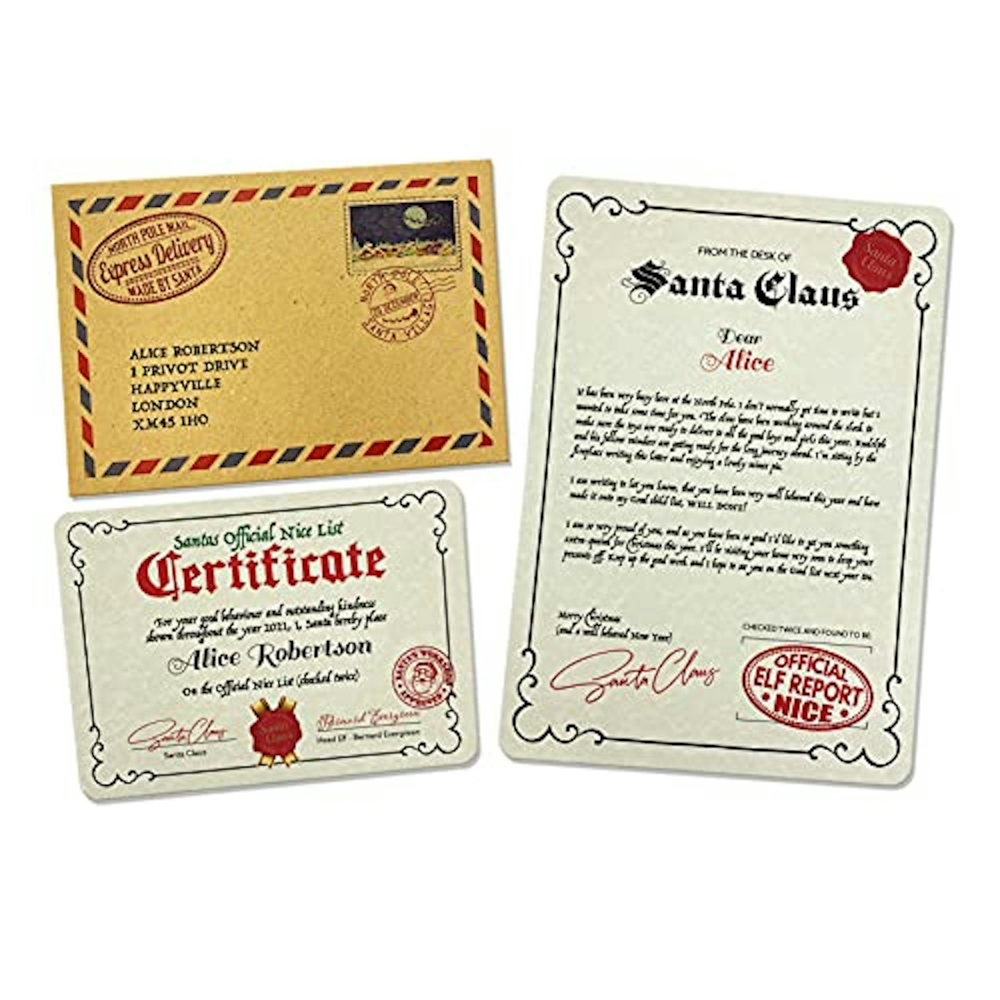 The UK Factory Personalised Letter and Certificate From Santa Claus