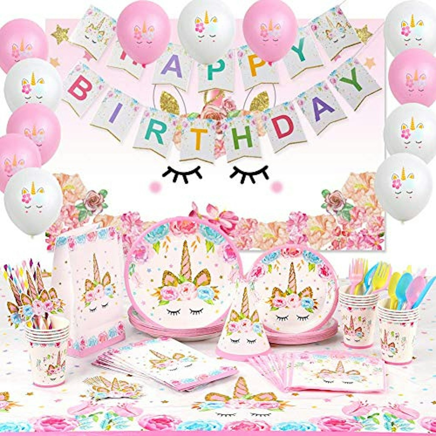 Shinelee Unicorn Party Supplies Birthday Decorations 