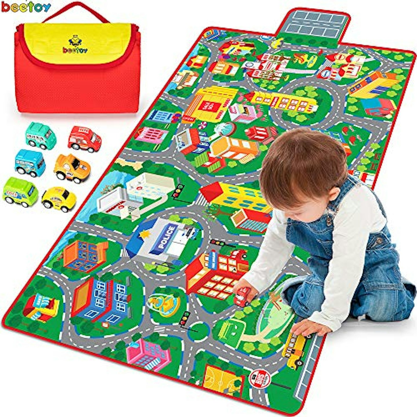 Beetoy Kids Road Carpet Playmat for Toy Cars