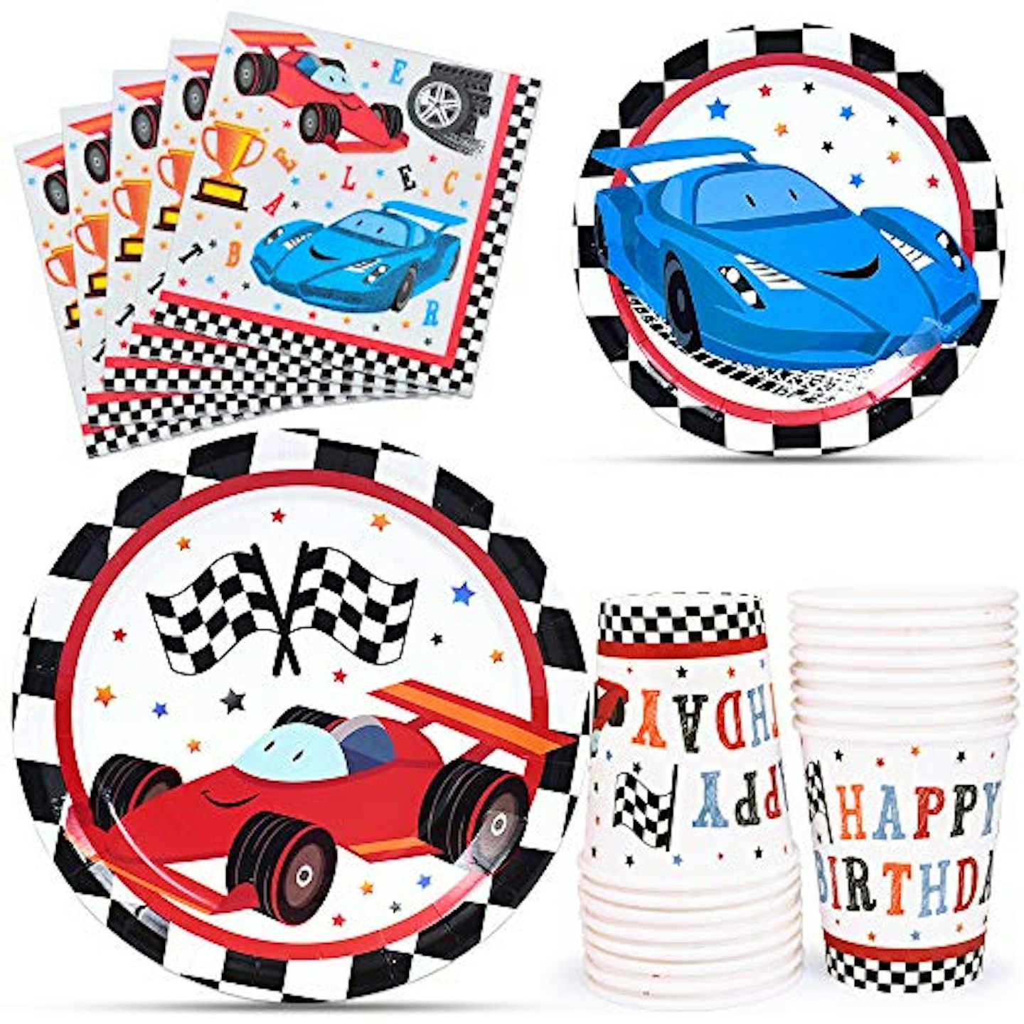 Disposable Dinnerware Set Racing Theme Party Pack