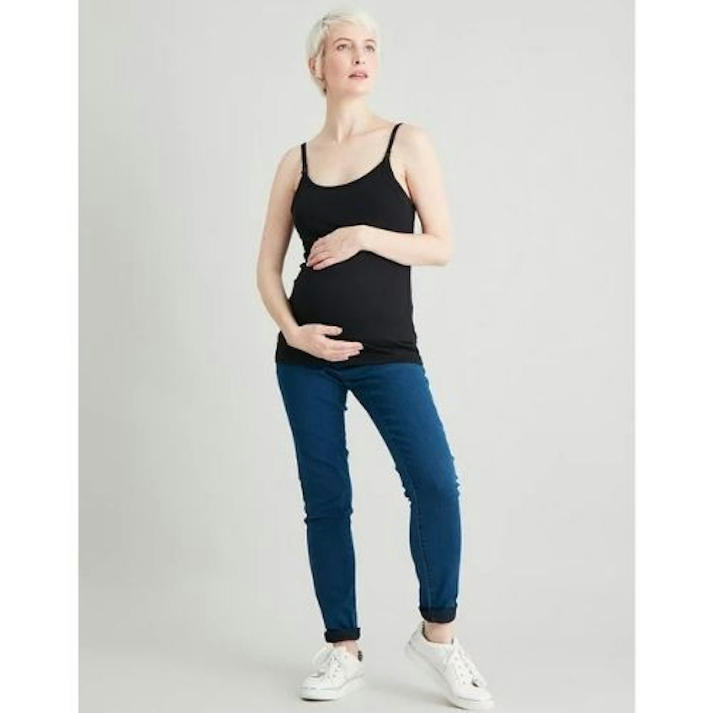 Maternity nursing vest 2-pack black/ivory
