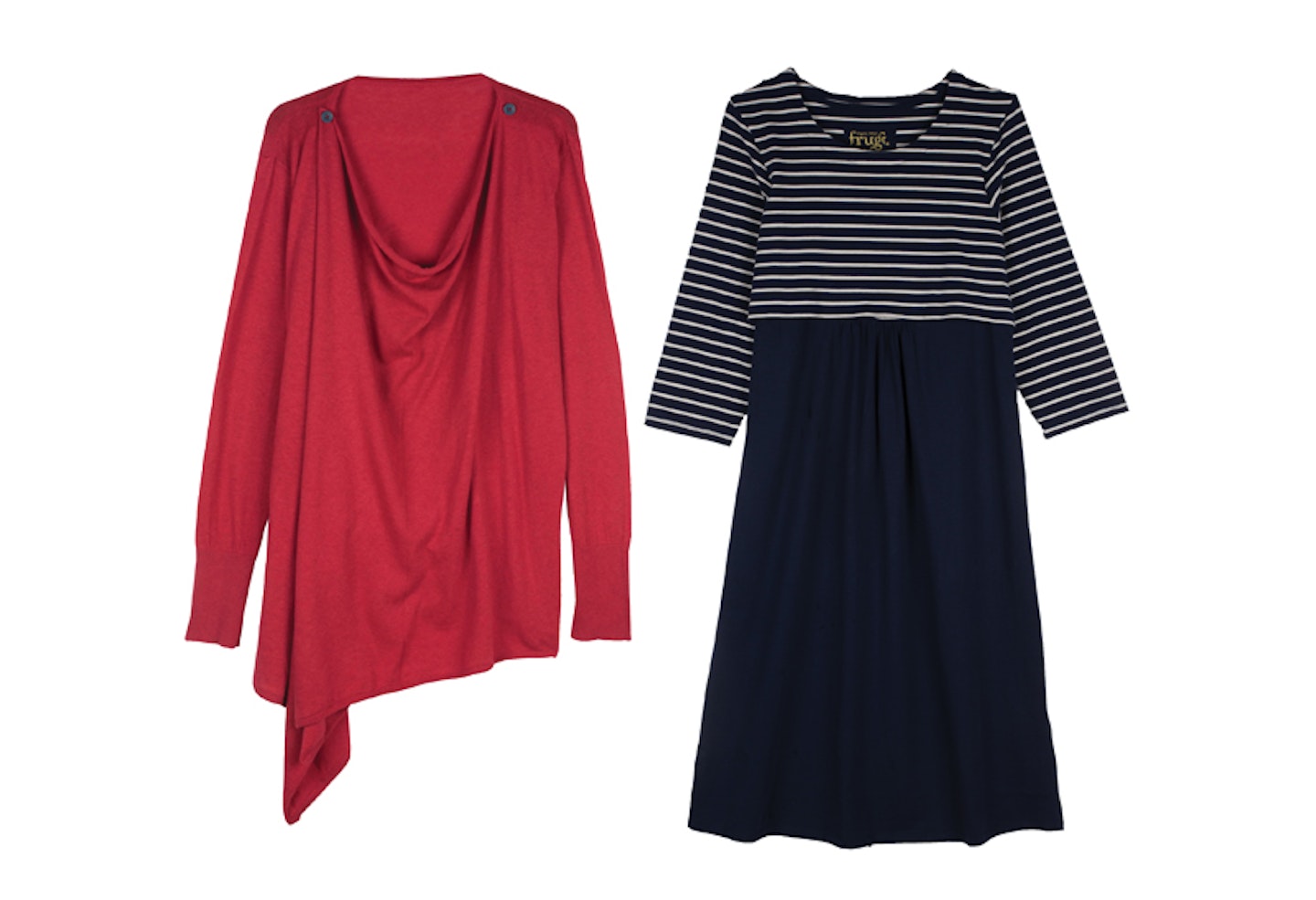 Waterfall cardi, &pound;55; long-sleeve dress, &pound;58