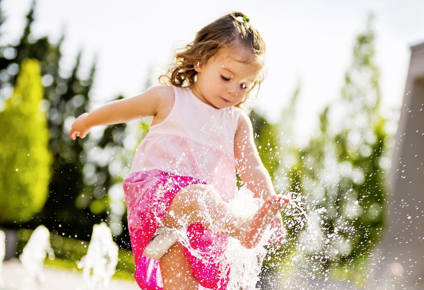 toddler in water