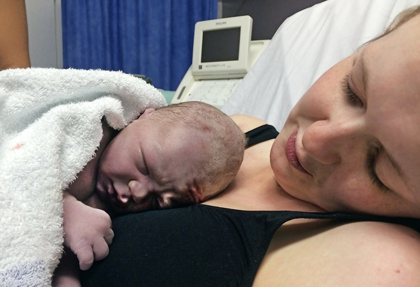 Charlotte and her newborn