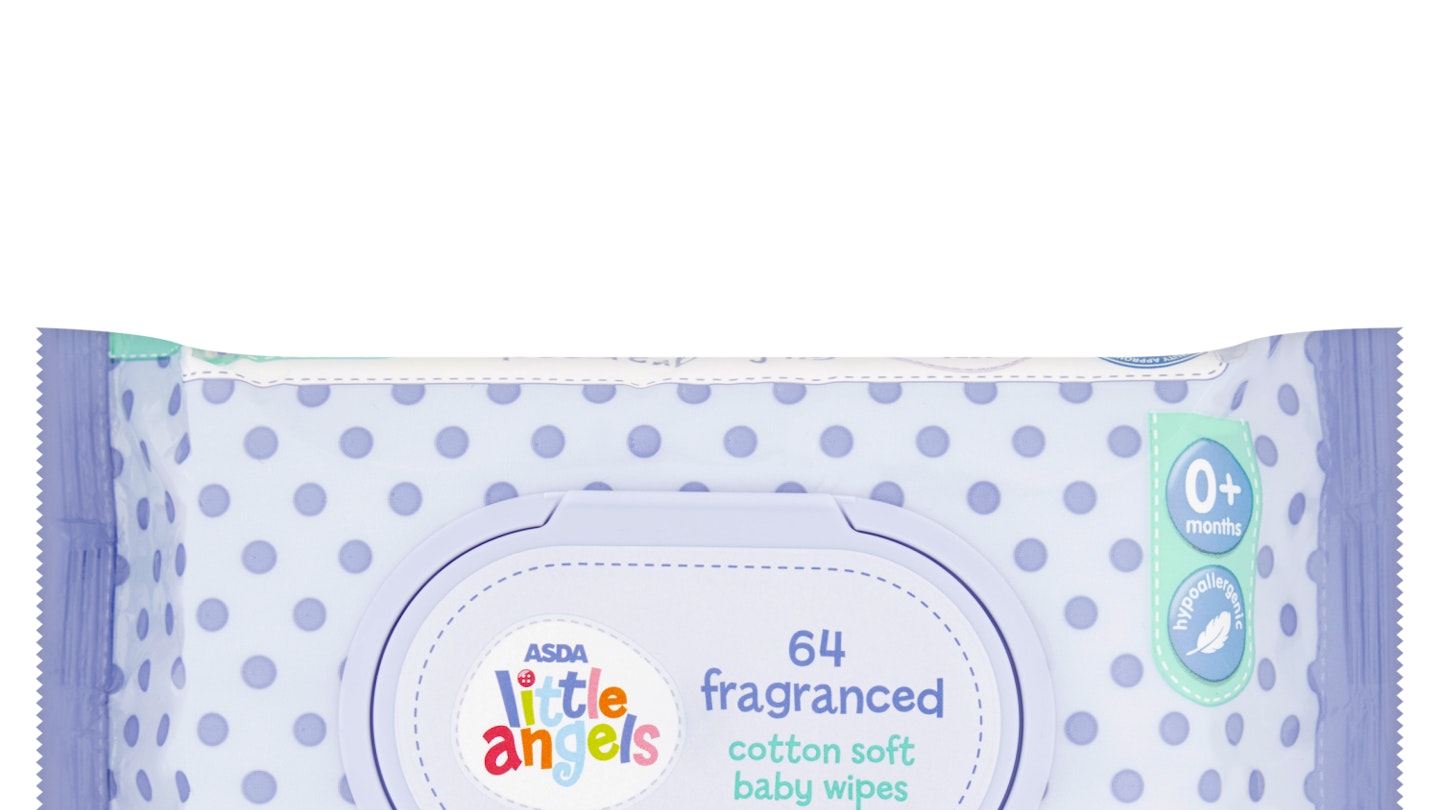 Asda Little Angels Fragranced Cotton Soft Baby Wipes.