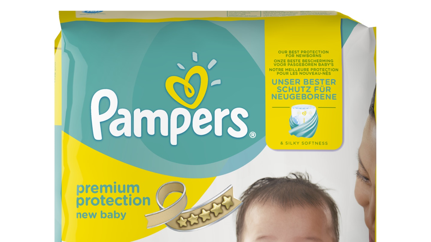 Pampers Premium Protection New Baby nappies.