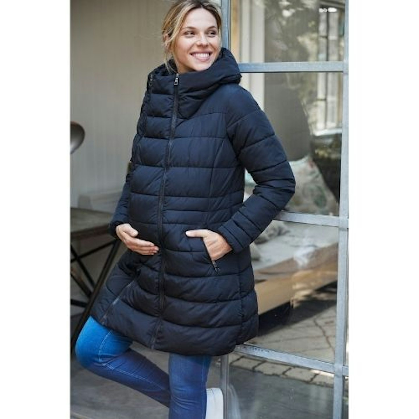 Black maternity 2-in-1 padded jacket
