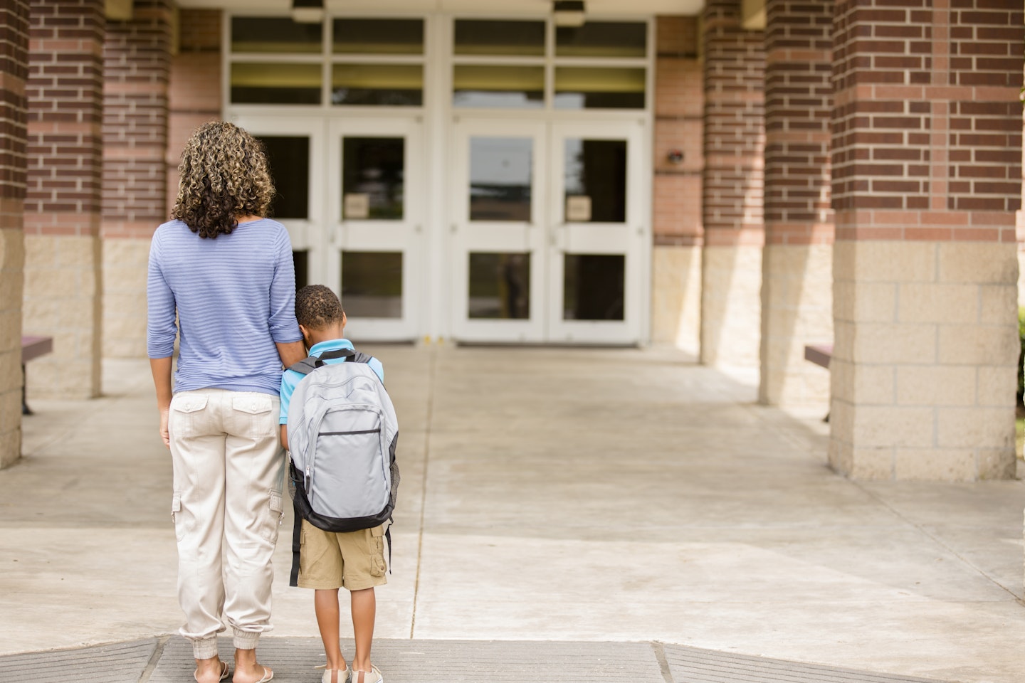 mum and son at school 