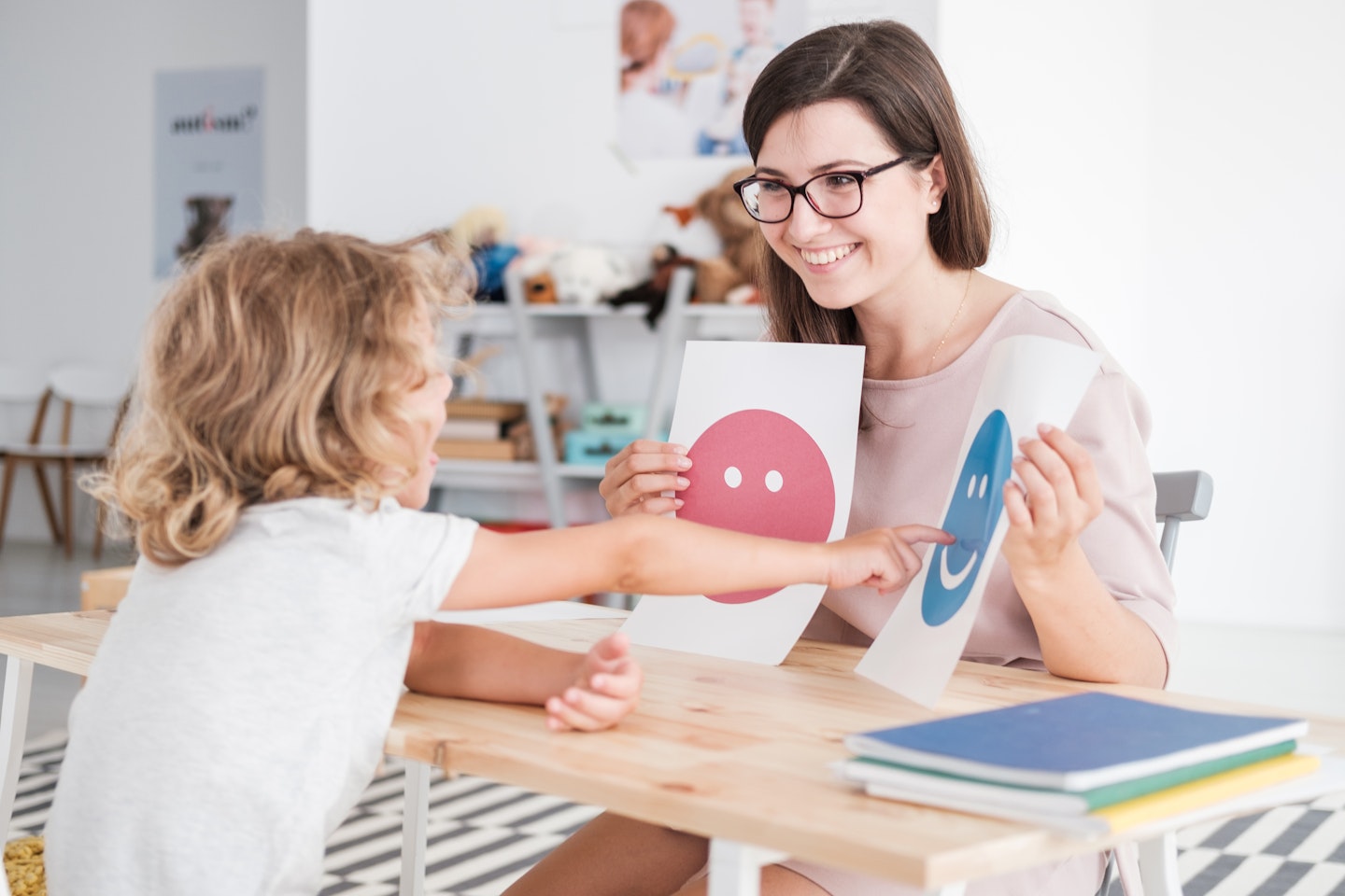 Mum communicating with child 