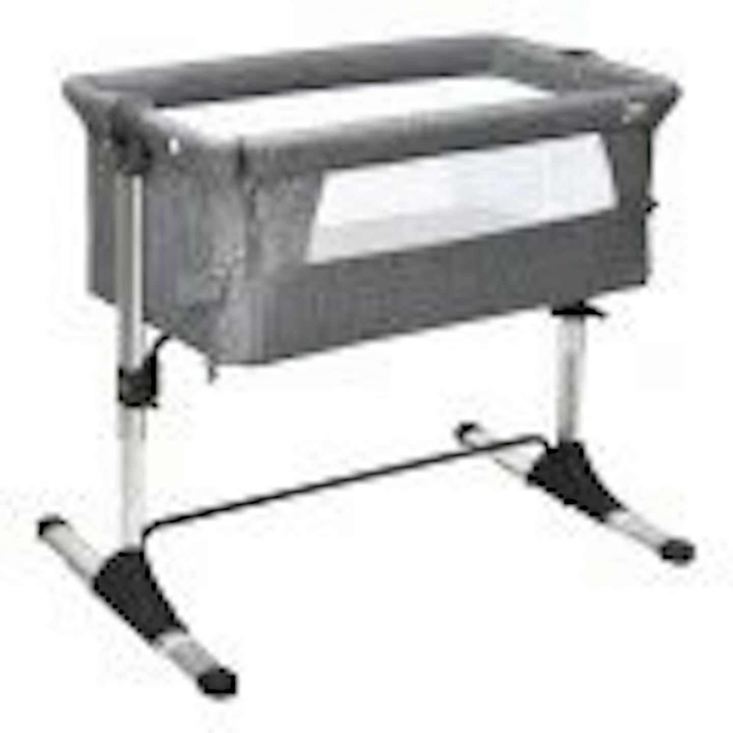 Adjustable height tilting bedside baby crib