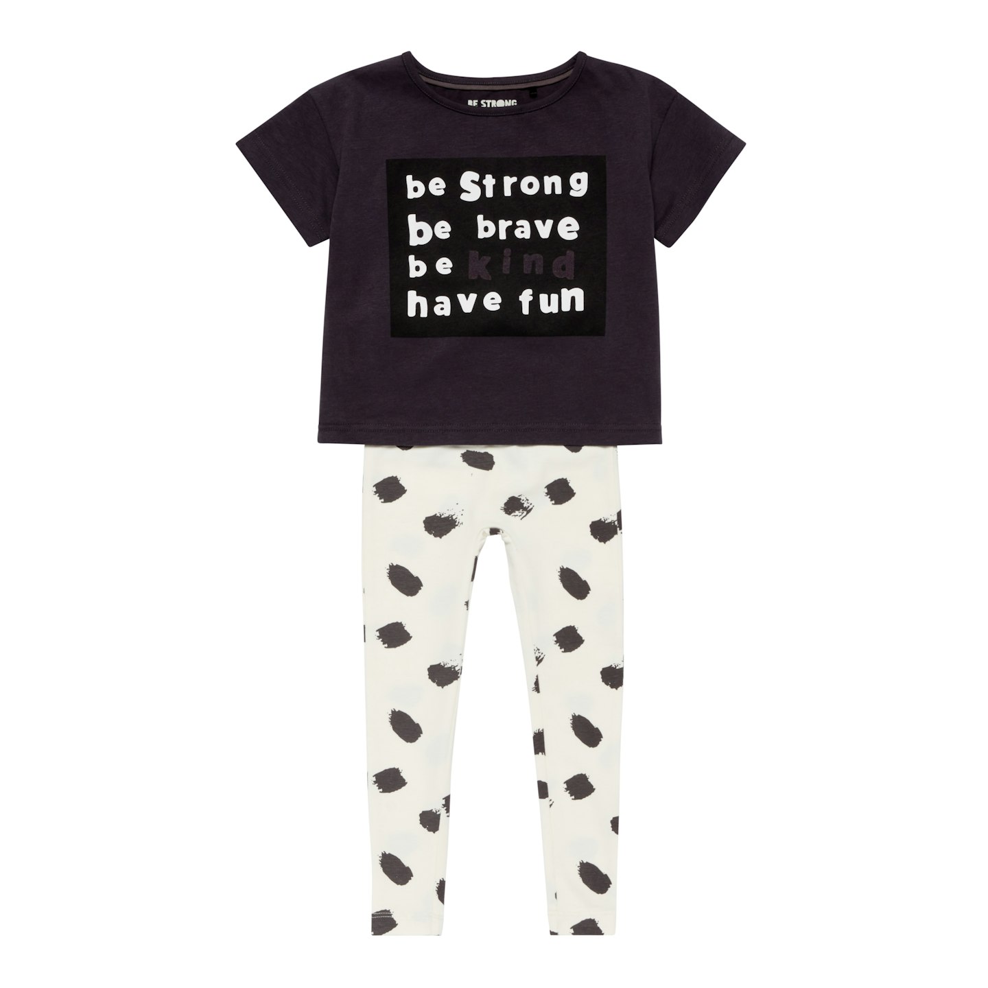 Brave Slogan T-Shirt and Joggers Outfit