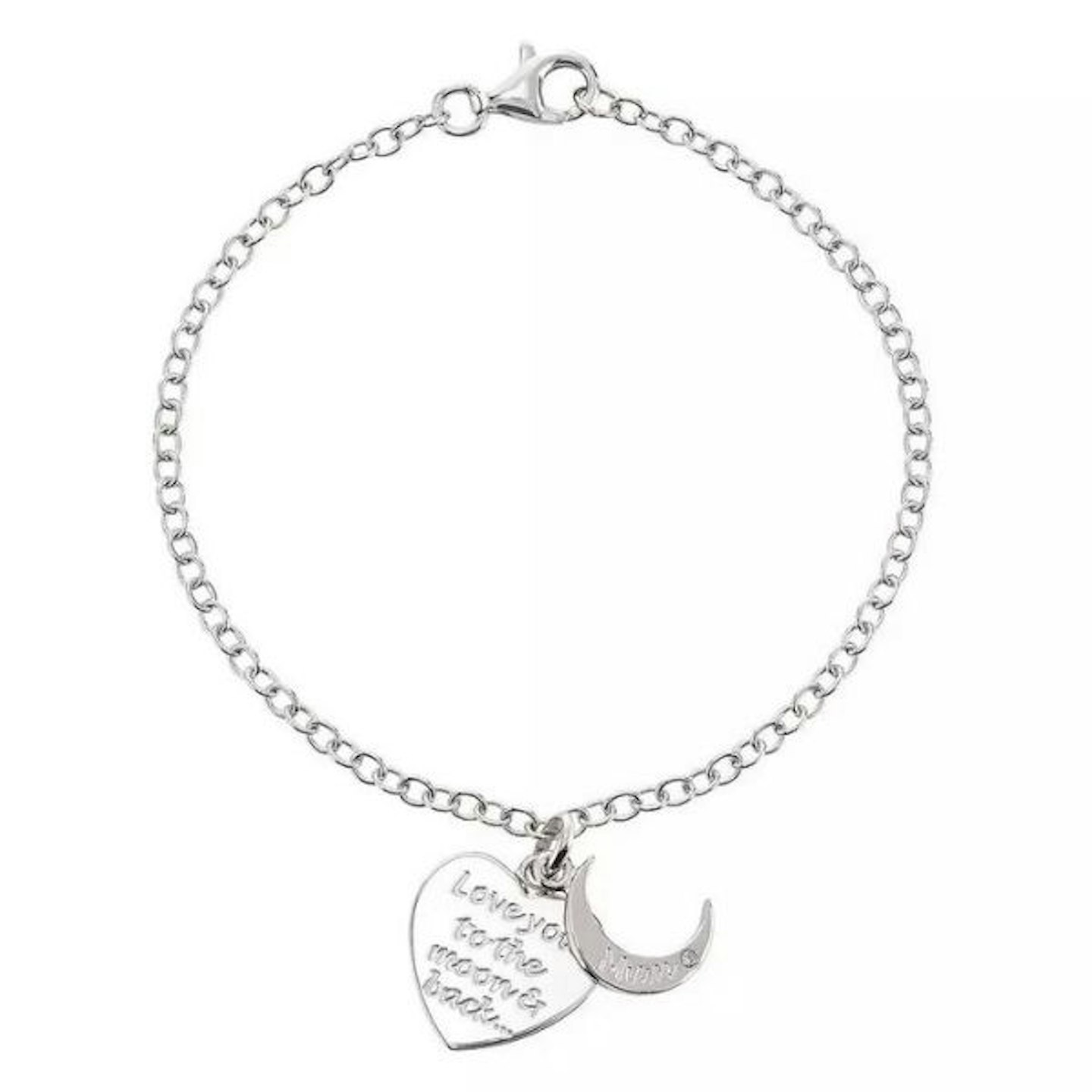 u0026#039;Love you to the Moon u0026amp; Backu0026#039; Mum Charm Bracelet