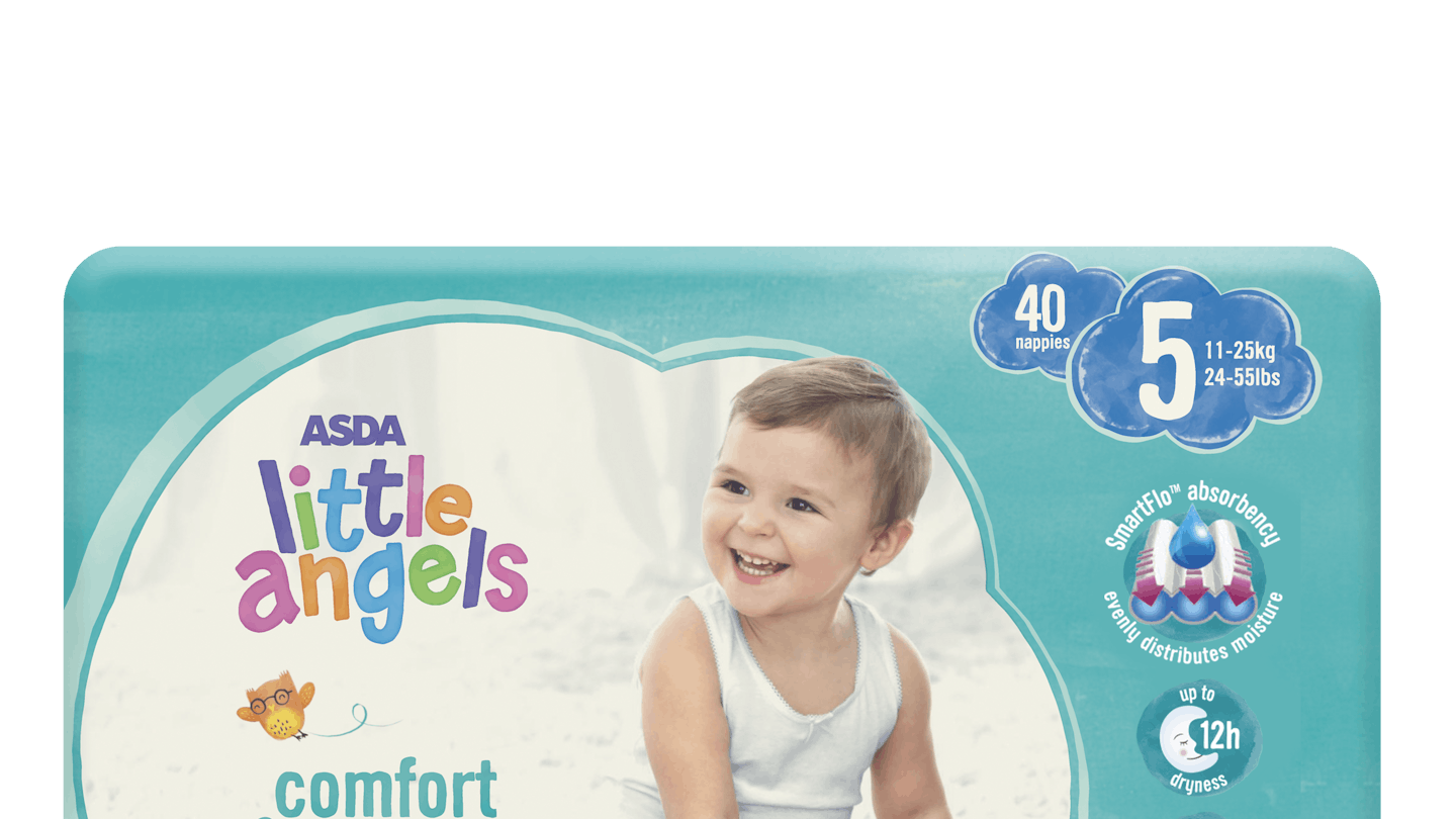 ASDA Little Angels Comfort & Protect size 5 nappies