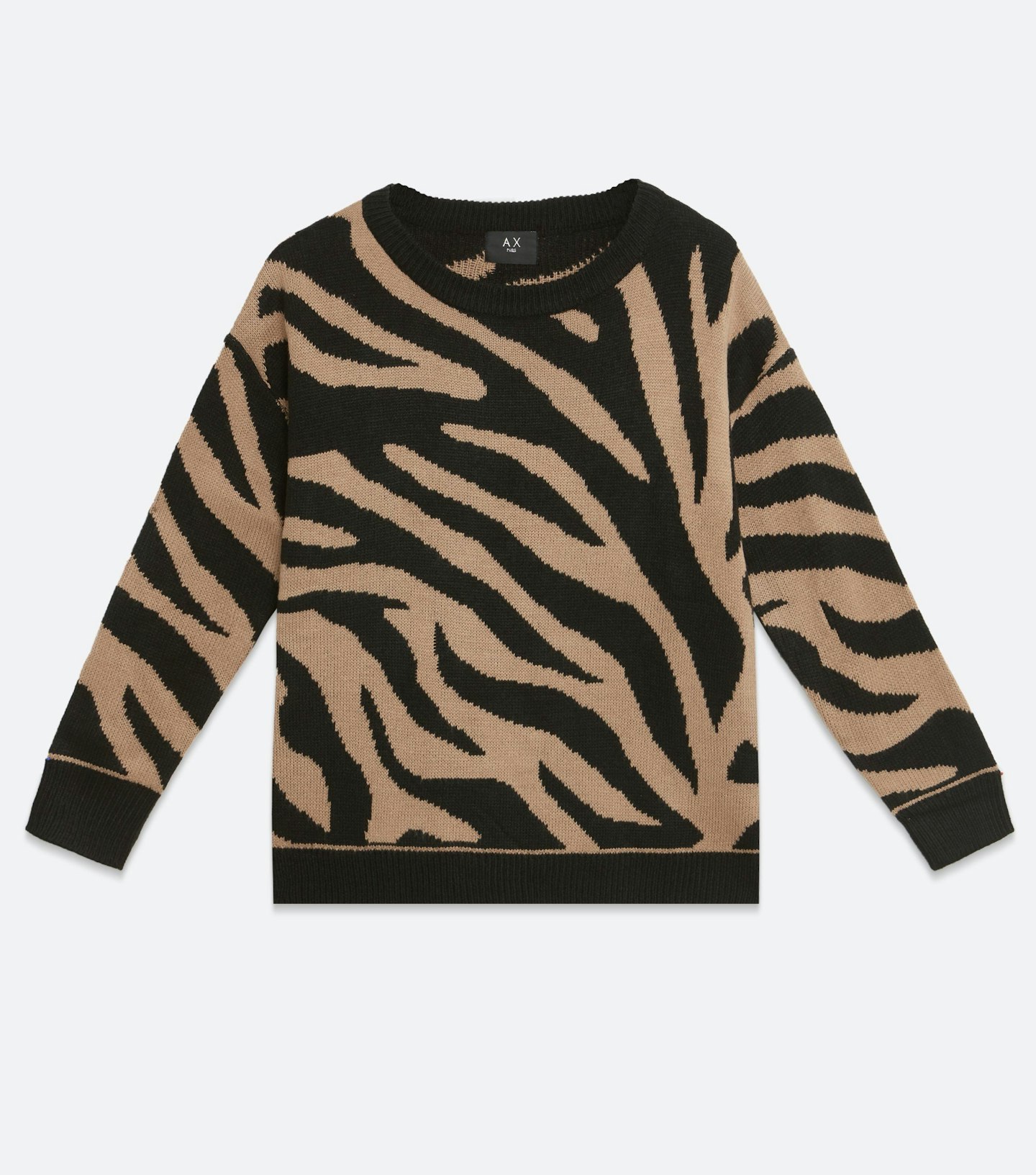 AX Paris Camel Zebra Print Jumper