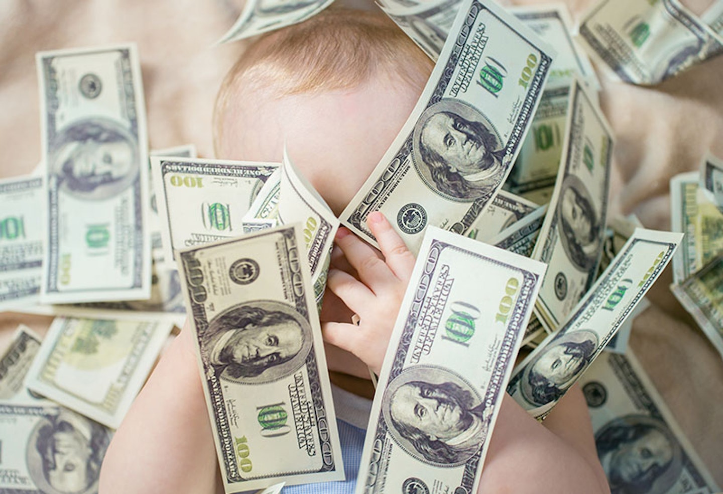 baby with money