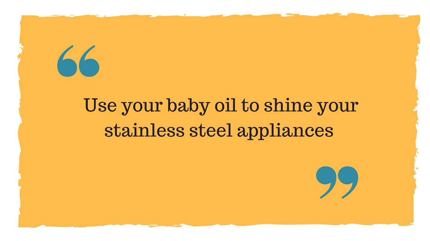 Use your baby oil to shine your stainless steel appliances