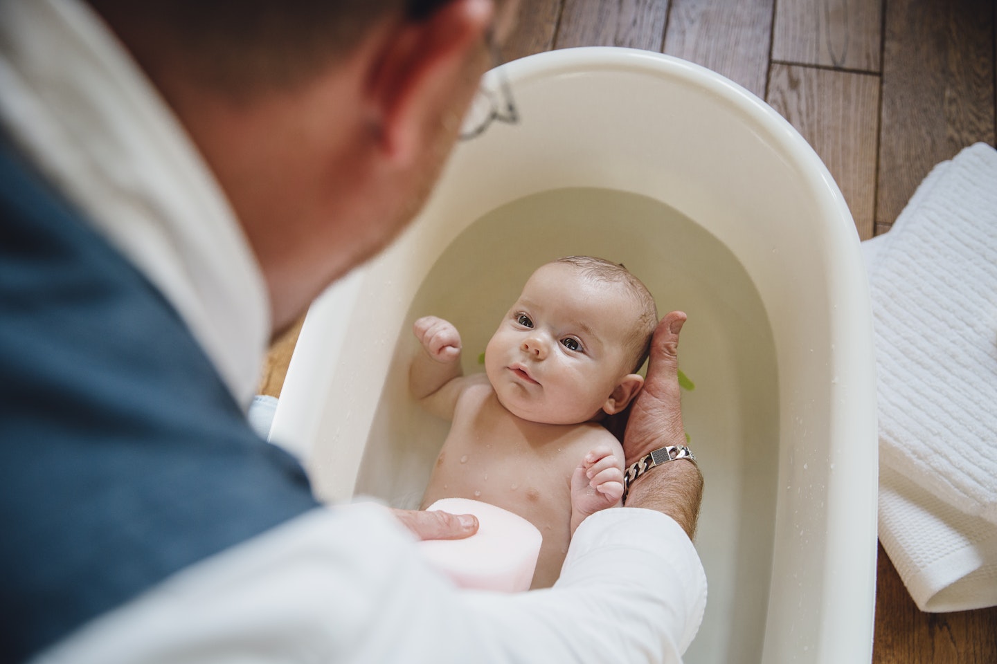 baby having a bath