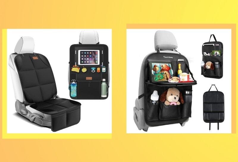 iPads etc. Drinks For Adults and Kids Documents Maps Snacks News Papers Insulated Cooler Car Organizer for Back Seat & Front Seat Featuring Compartments for Toys Books 