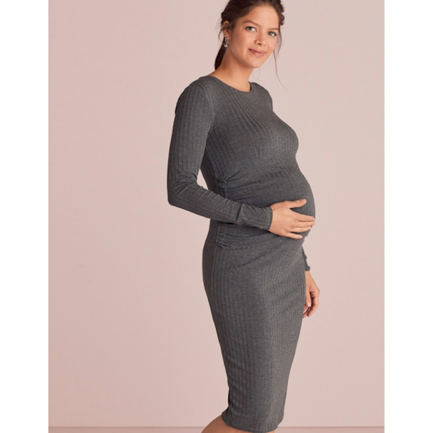  Maternity Ribbed Jersey Dress