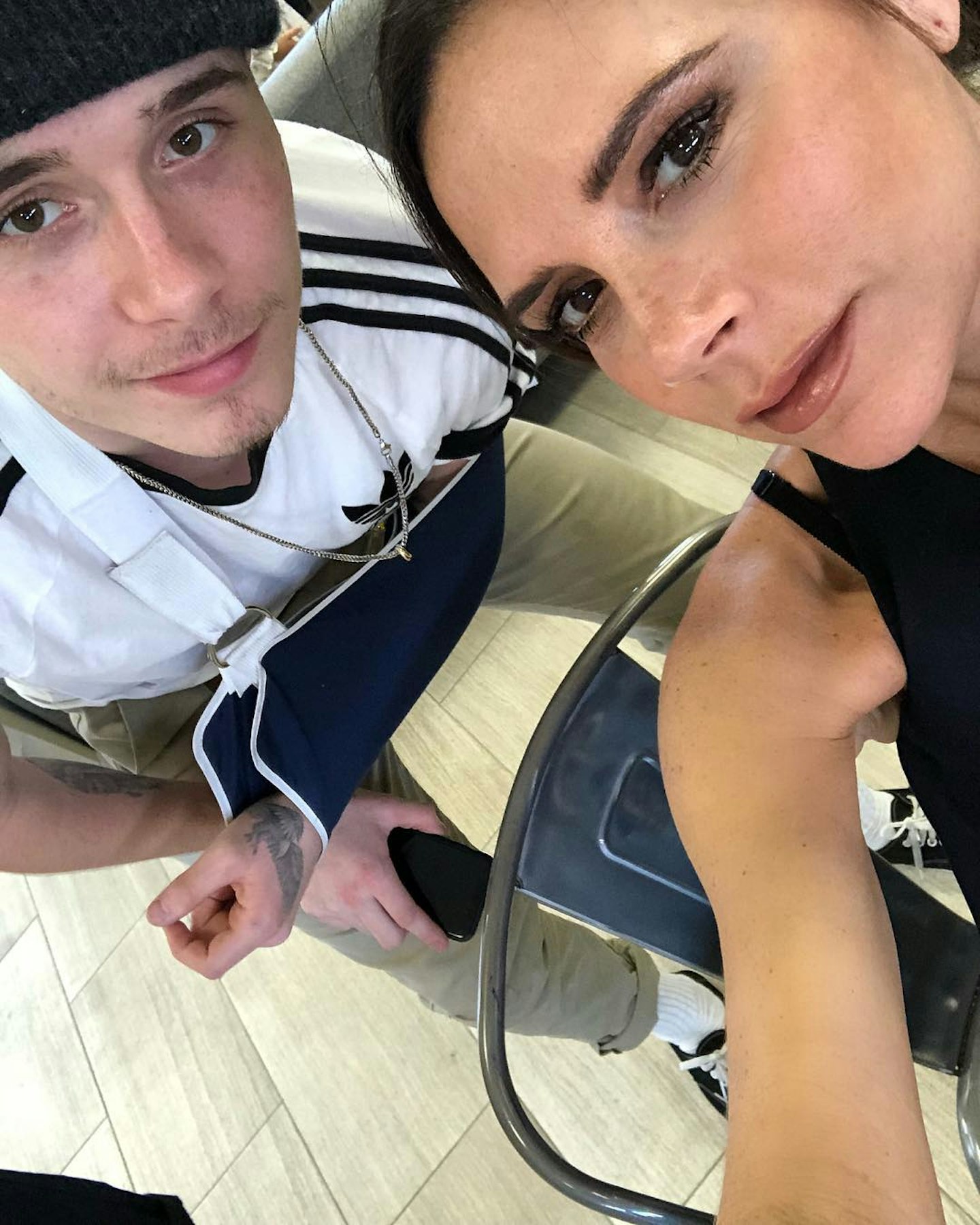 Victoria Beckham with son Brooklyn