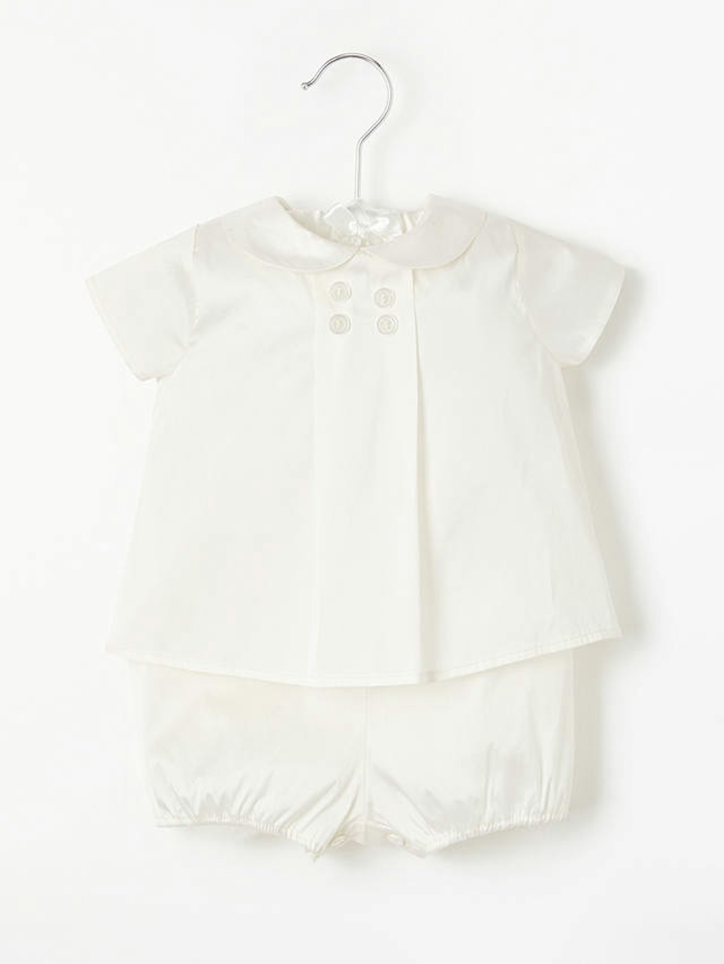 John Lewis u0026amp; Partners Baby Christening Romper, Cream