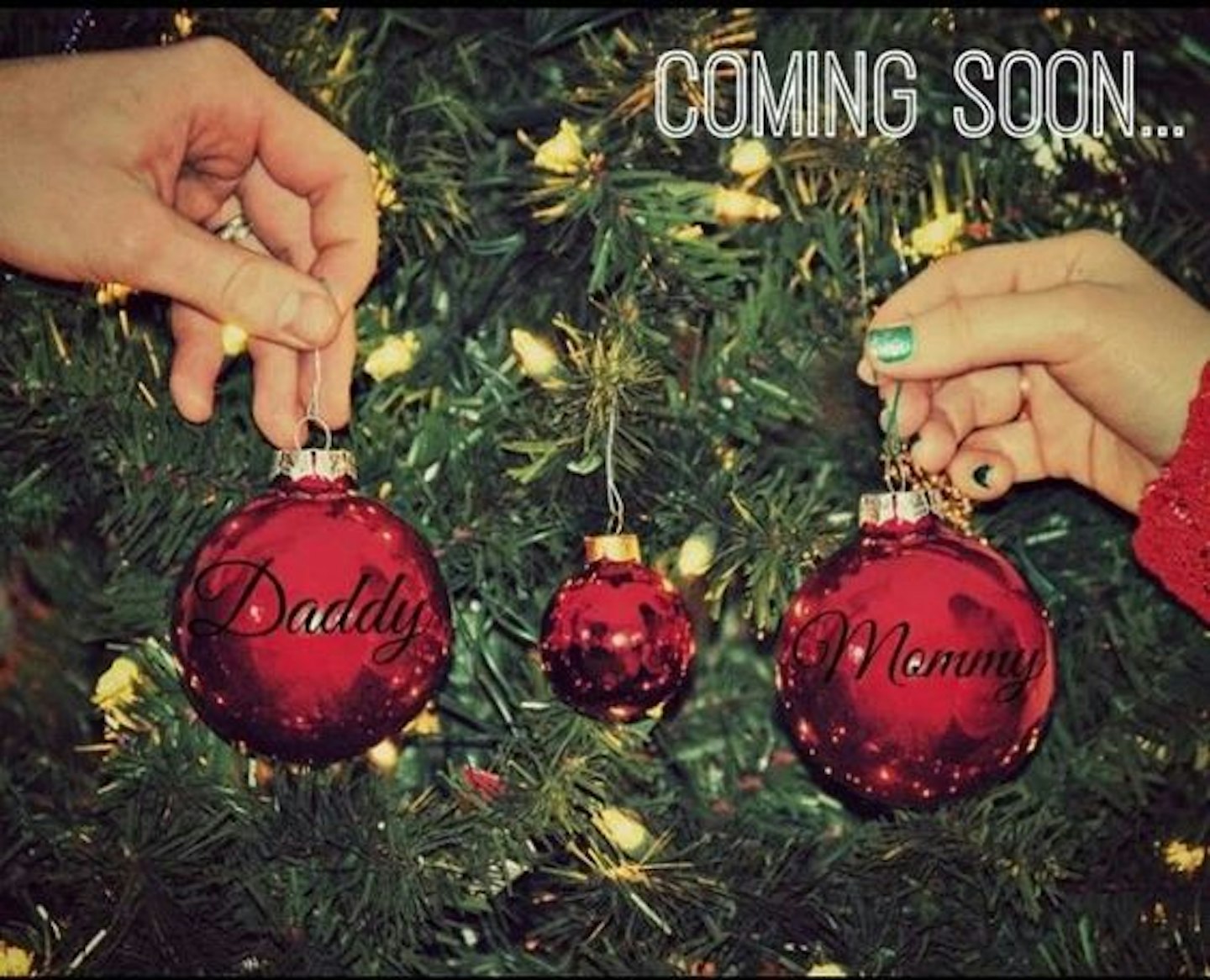 christmas decoration pregnancy announcement 