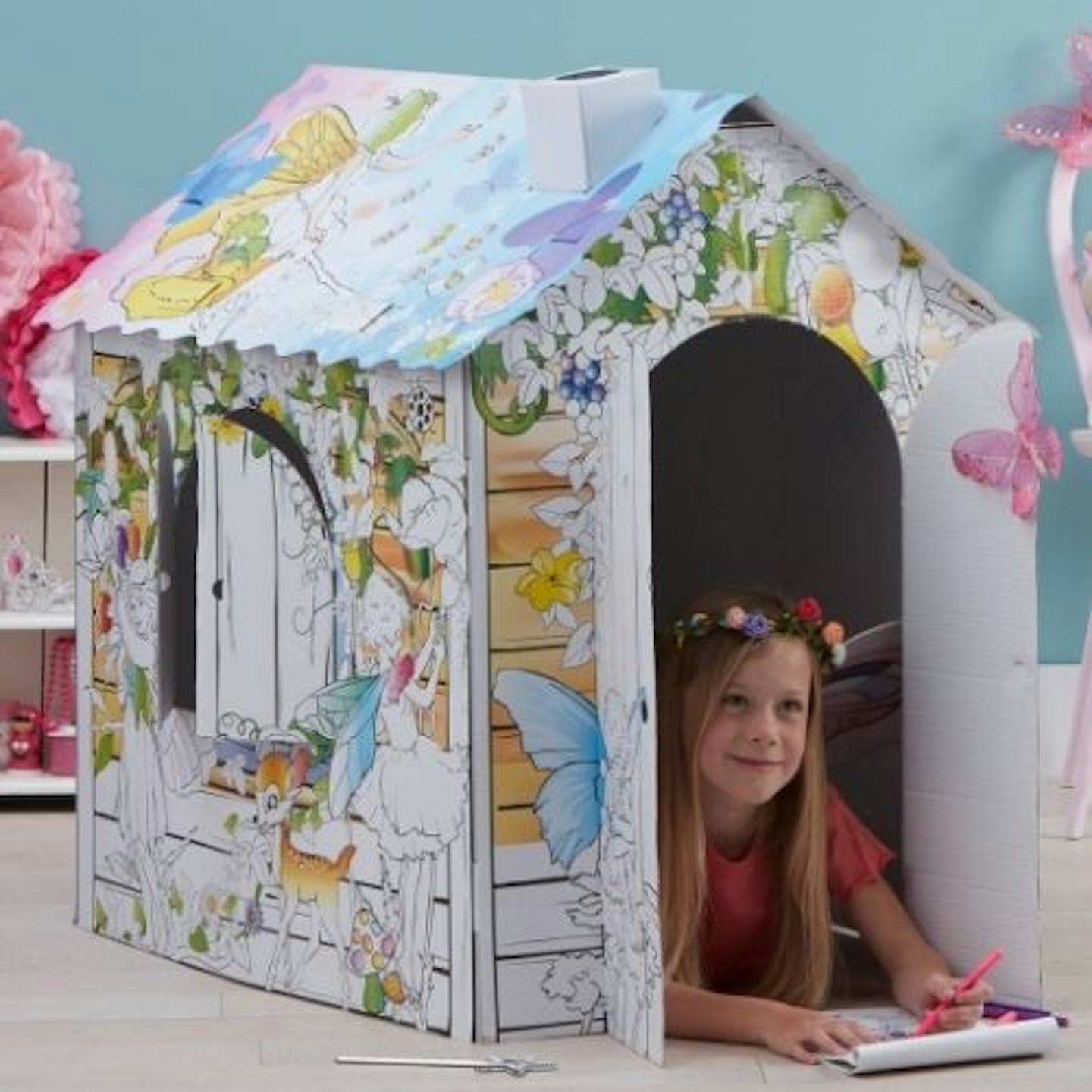 Colour-In Cardboard Fairy Playhouse
