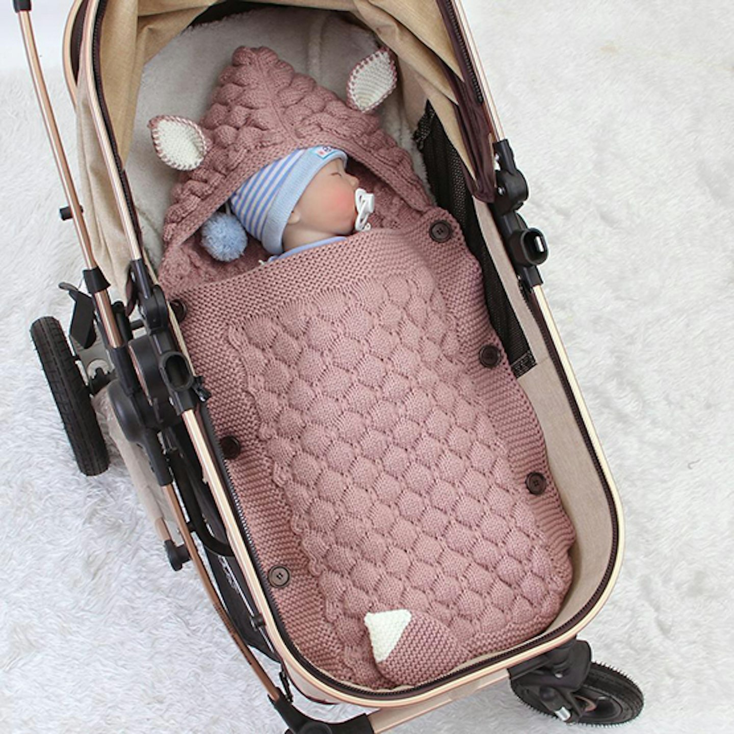 Knitted Swaddle Baby Sleeping Bag