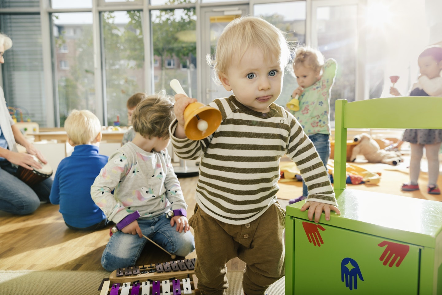 Toddler playing at daycare