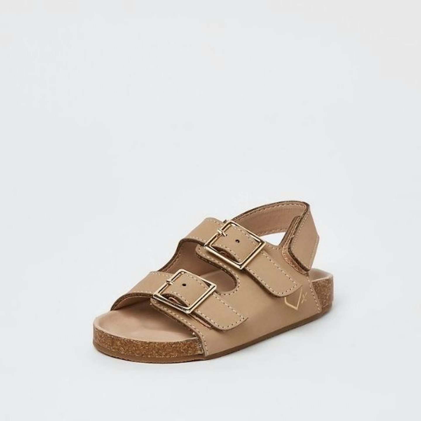 Mini Girls Brown Nubuck 2 Strap Sandals