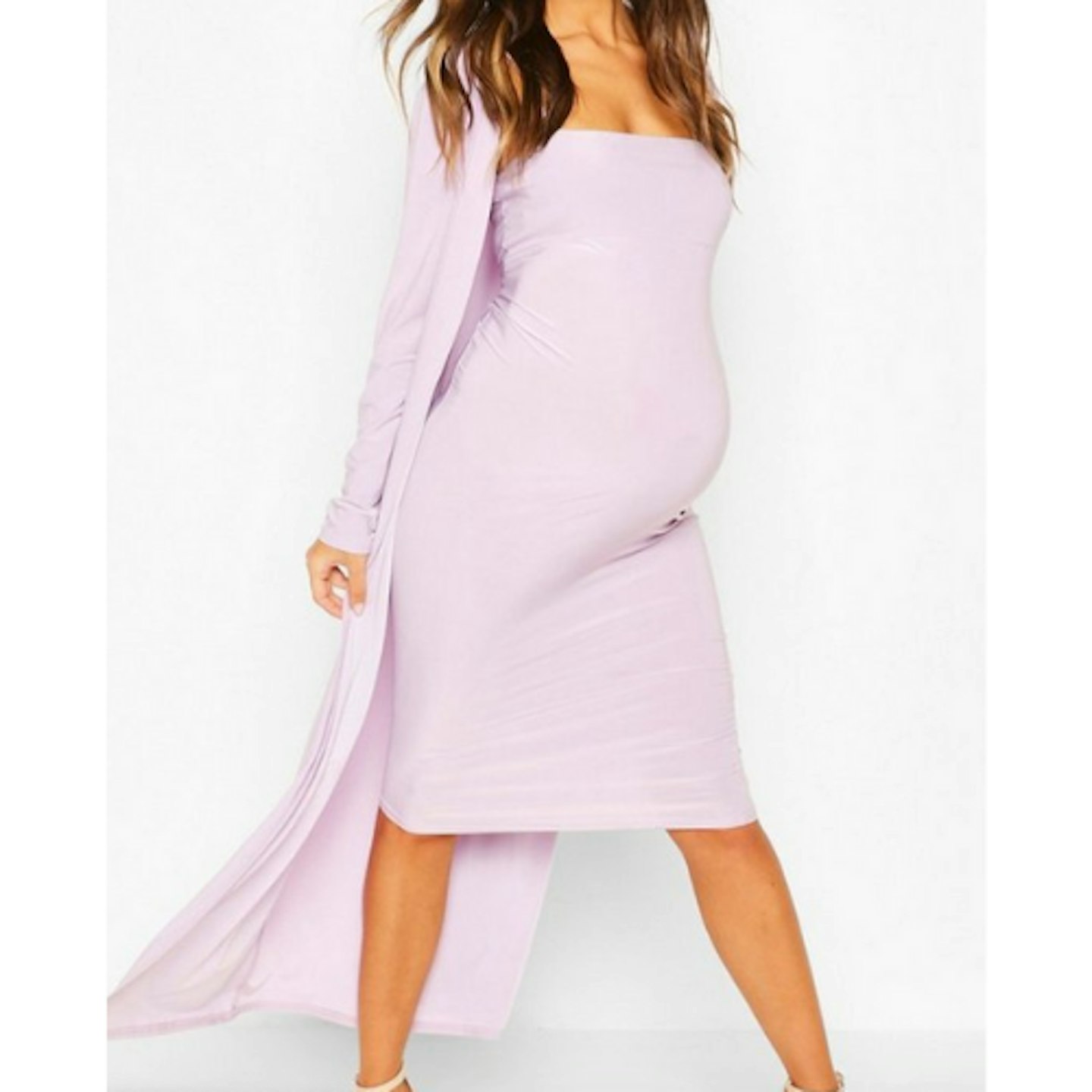 Maternity Heavyweight Slinky Bodycon Co-ord Set Boohoo