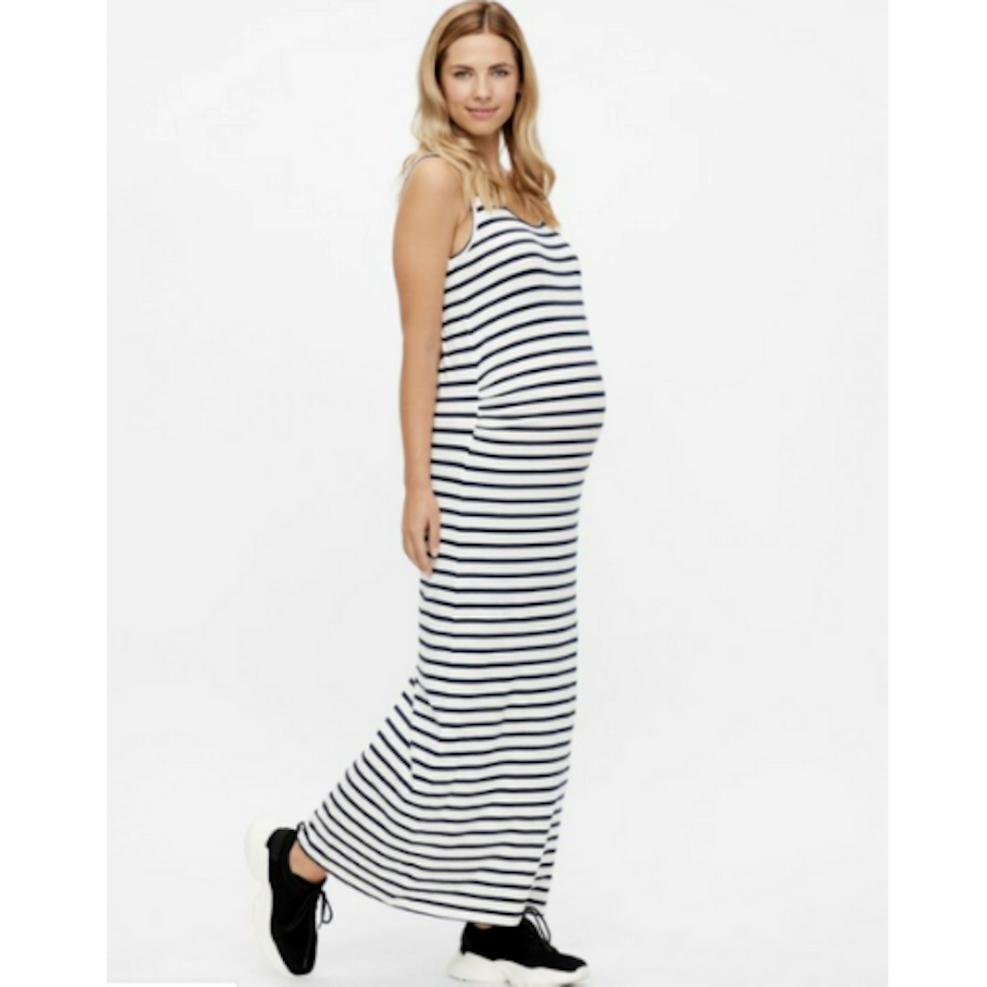 Striped Maternity Maxi Dress Mamalicious