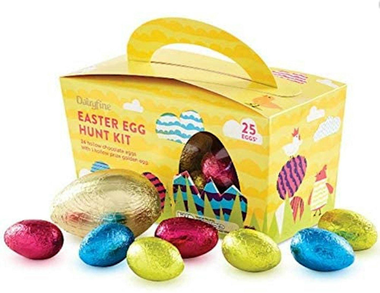 Easter Egg hunt Milk Chocolate Kit, 24 Hollow Chocolate Eggs 