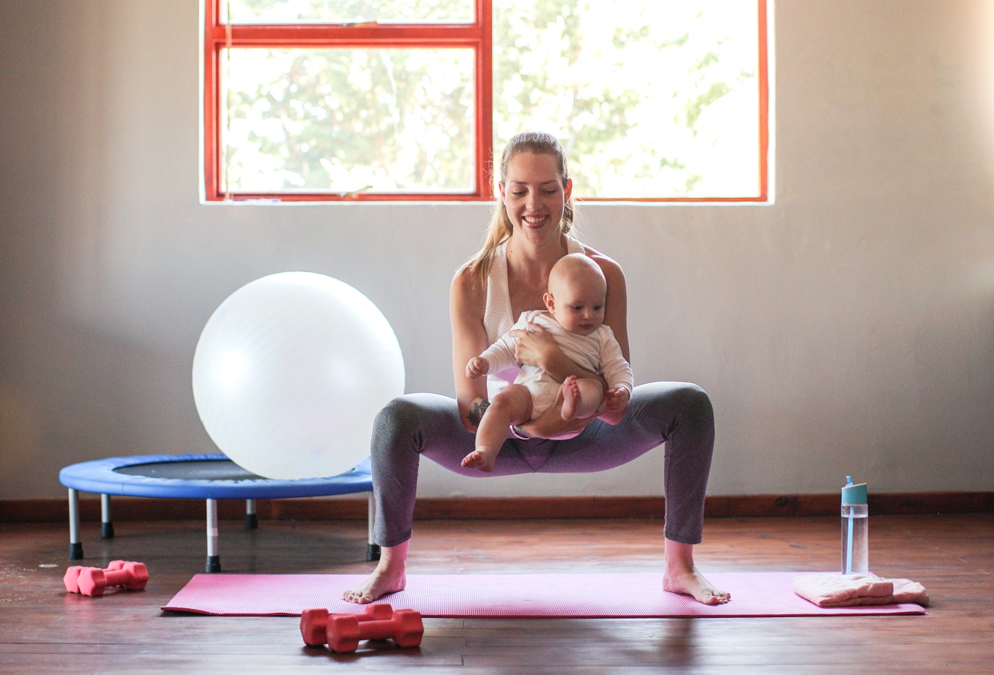 mum working out with baby