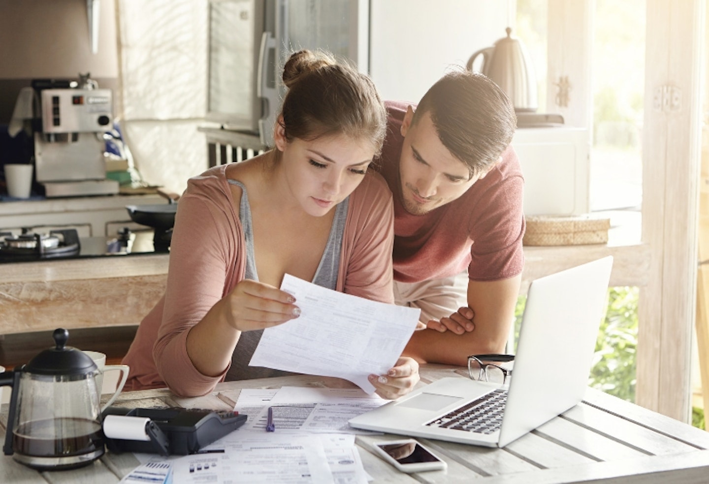 Couple looking at paperwork