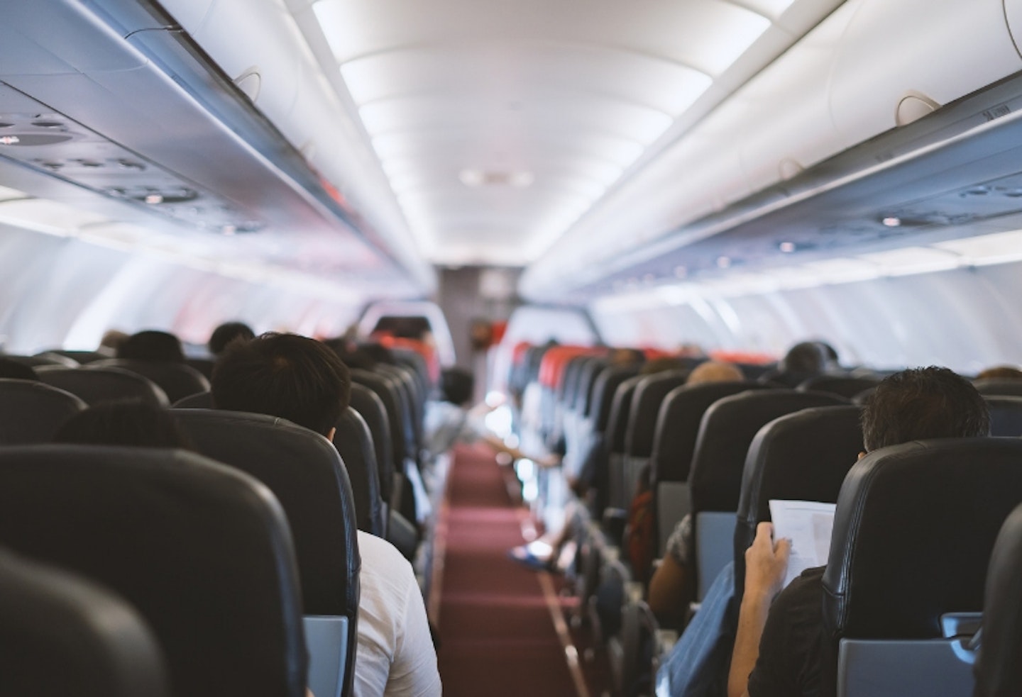 Inside an aeroplane