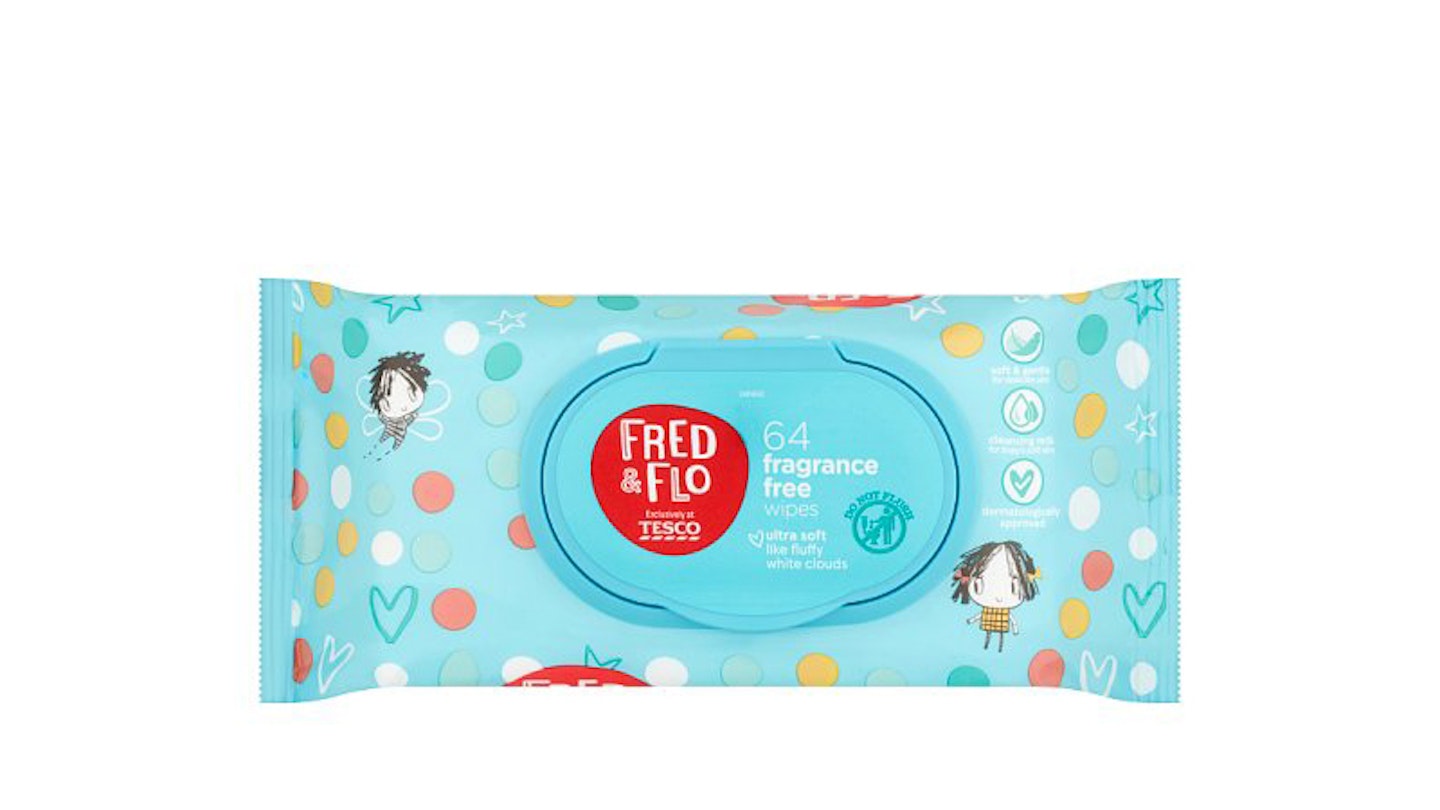 Tesco Fred & Flo Ultra soft Fragrance Free Wipes