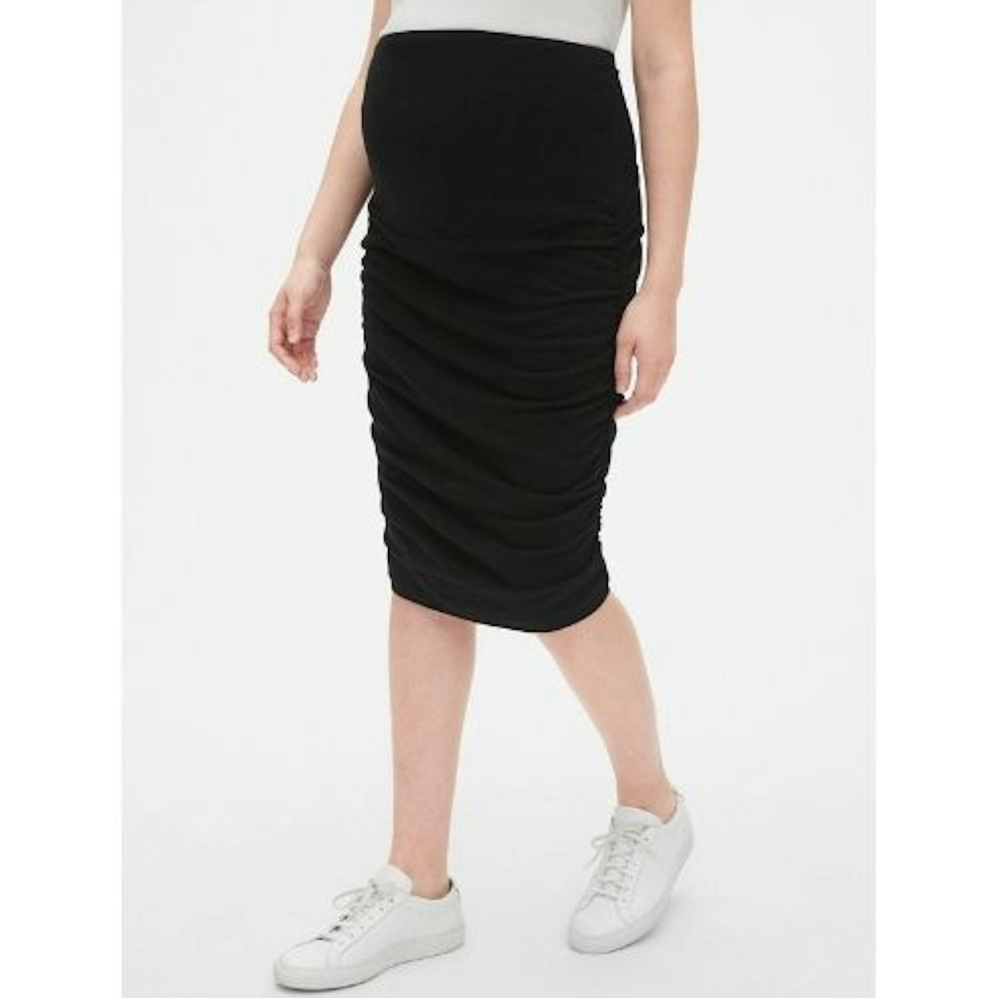 Maternity Full Panel Ruched Pencil Skirt