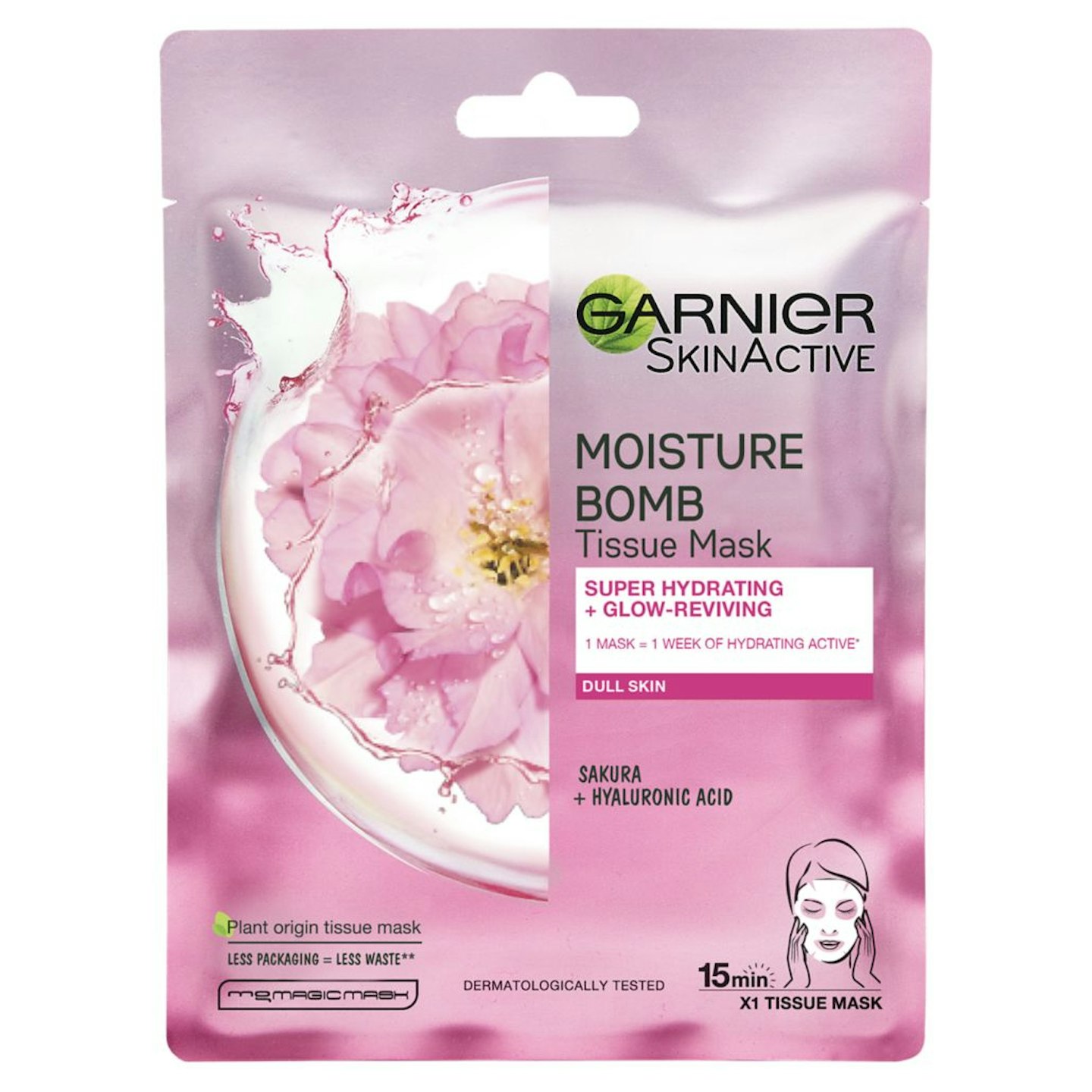 Best for moisturising: Garnier Moisture Bomb Sakura Hydrating Face Sheet Mask Dull Skin