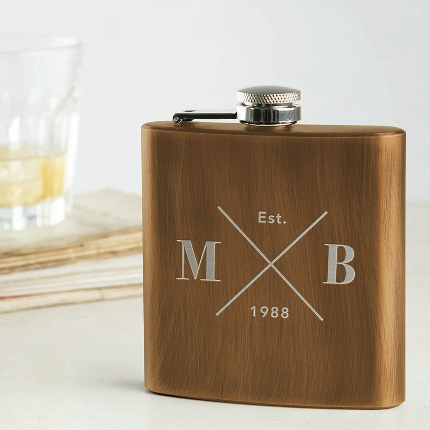 8) Engraved hip flask, £25, Not on The High Street